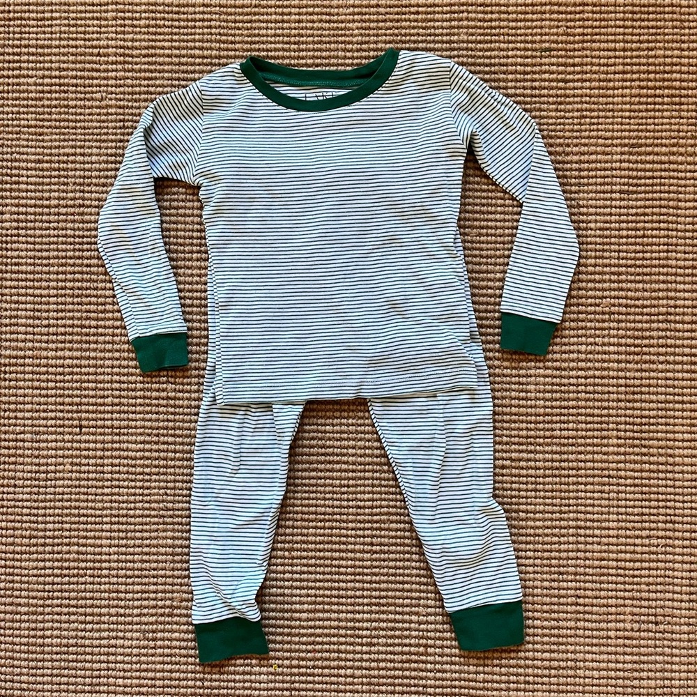 Lake Pajamas Classic Green Stripe Kids Pajamas